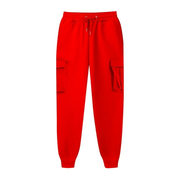 AherBiu Womens Cargo Sweatpants with 4 Pockets Drawstring Elastic High Waisted Sports Joggers Athletic Pants