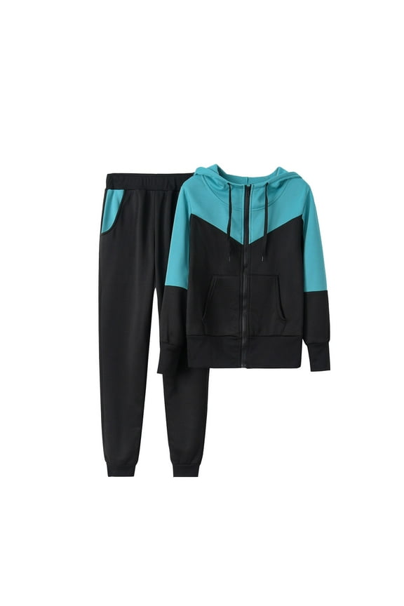 Womens Fall 2 Piece Joggers Sets Zip up Long Sleeve Hoodies Sweatshirts Jackets with Sweatpants Tracksuits