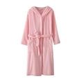 thumbnail image 1 of AherBiu Womens Flannel Pajamas Robes Nightgowns Long Sleeve Open Front Tie Waisted Thermal Warm Sleepwear, 1 of 3