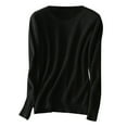 thumbnail image 1 of AherBiu Womens Long Sleeve Tops Basic Layer Top Tees Shirt Solid Color Crewneck Comfy Blouse, 1 of 3