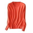 thumbnail image 1 of AherBiu Womens Long Sleeve Tops Basic Layer Top Tees Shirt Solid Color Crewneck Comfy Blouse, 1 of 3