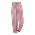 thumbnail image 1 of AherBiu Womens Pajamas Pants Drawstring Elastic High Waisted Soft Sleepwear Slacks Homewear Lounge Trousers, 1 of 6