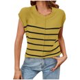 thumbnail image 1 of AherBiu Womens Sweater Tank Tops Striped Crewneck Knitted Sleeveless Going out Tops for Women, 1 of 7
