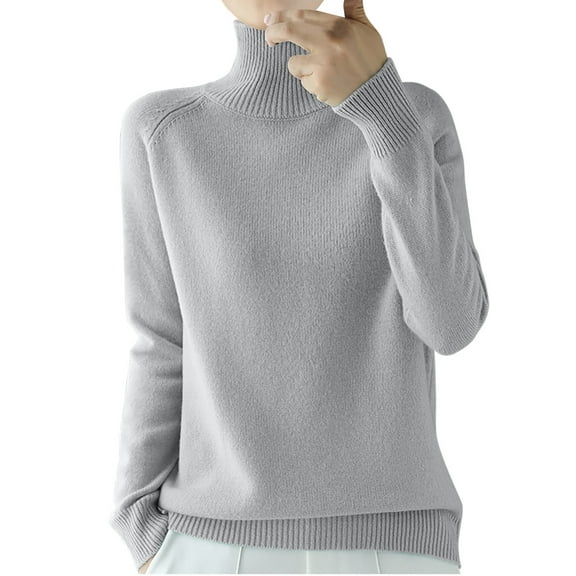 AherBiu Womens Sweaters Turtleneck Pullover Thick Warm Knitted Winter Long Sleeve Sweater Tops