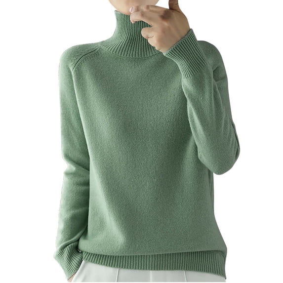 AherBiu Womens Sweaters Turtleneck Pullover Thick Warm Knitted Winter Long Sleeve Sweater Tops