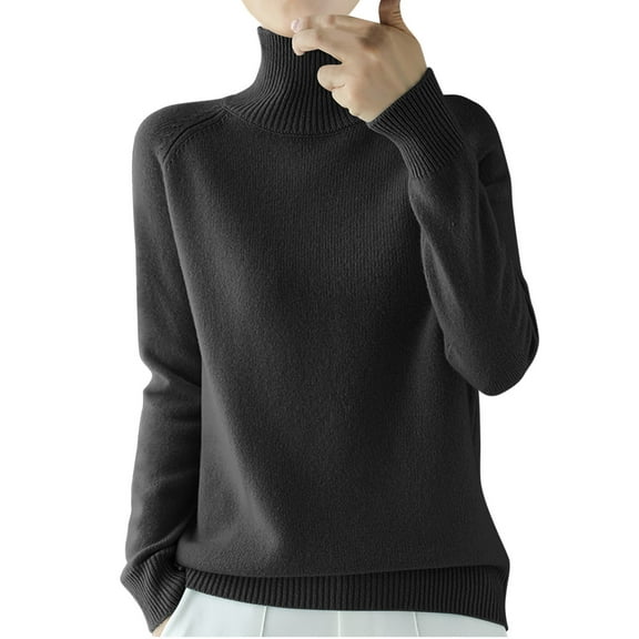 AherBiu Womens Sweaters Turtleneck Pullover Thick Warm Knitted Winter Long Sleeve Sweater Tops