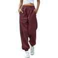 thumbnail image 1 of AherBiu Womens Sweatpants Cinch Bottom Joggers Pants Elastic High Waisted Athletic Trousers with Pockets, 1 of 6