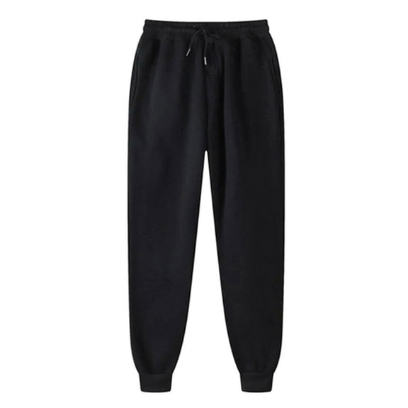 AherBiu Womens Sweatpants Plus Size Joggers Pants Elastic Drawstring High Waisted Solid Color Basic Lightweight Fleece lined Trackpants