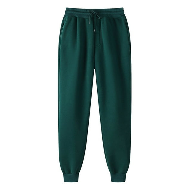 AherBiu Womens Sweatpants Plus Size Joggers Pants Elastic Drawstring High Waisted Solid Color Basic Lightweight Fleece lined Trackpants