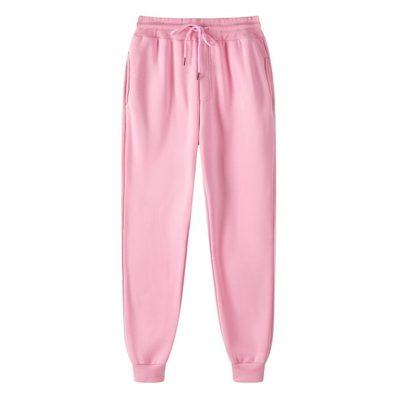 AherBiu Womens Sweatpants Plus Size Joggers Pants Elastic Drawstring High Waisted Solid Color Basic Lightweight Fleece lined Trackpants