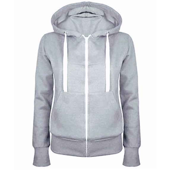 AherBiu Womens Sweatshirts Hooded Zip up Jackets Long Sleeve Solid Color Fall Casual Sports Outwear with Pockets
