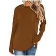 thumbnail image 1 of AherBiu Womens T Shirts Long Sleeve Crewneck Basic Fall Casual Loose Tops for Women Undershirts Blouse, 1 of 5