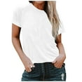 thumbnail image 1 of AherBiu Womens Tops Short Sleeve Crewneck Summer Casual Loose Fitted Comfy Top Tees Shirt Dailywear, 1 of 6