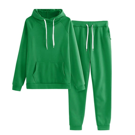 AherBiu Womens Tracksuits Pullover Hoodie Sweatshirt with Sweatpants Joggers 2 Piece Sets Sweatsuits Solid Color
