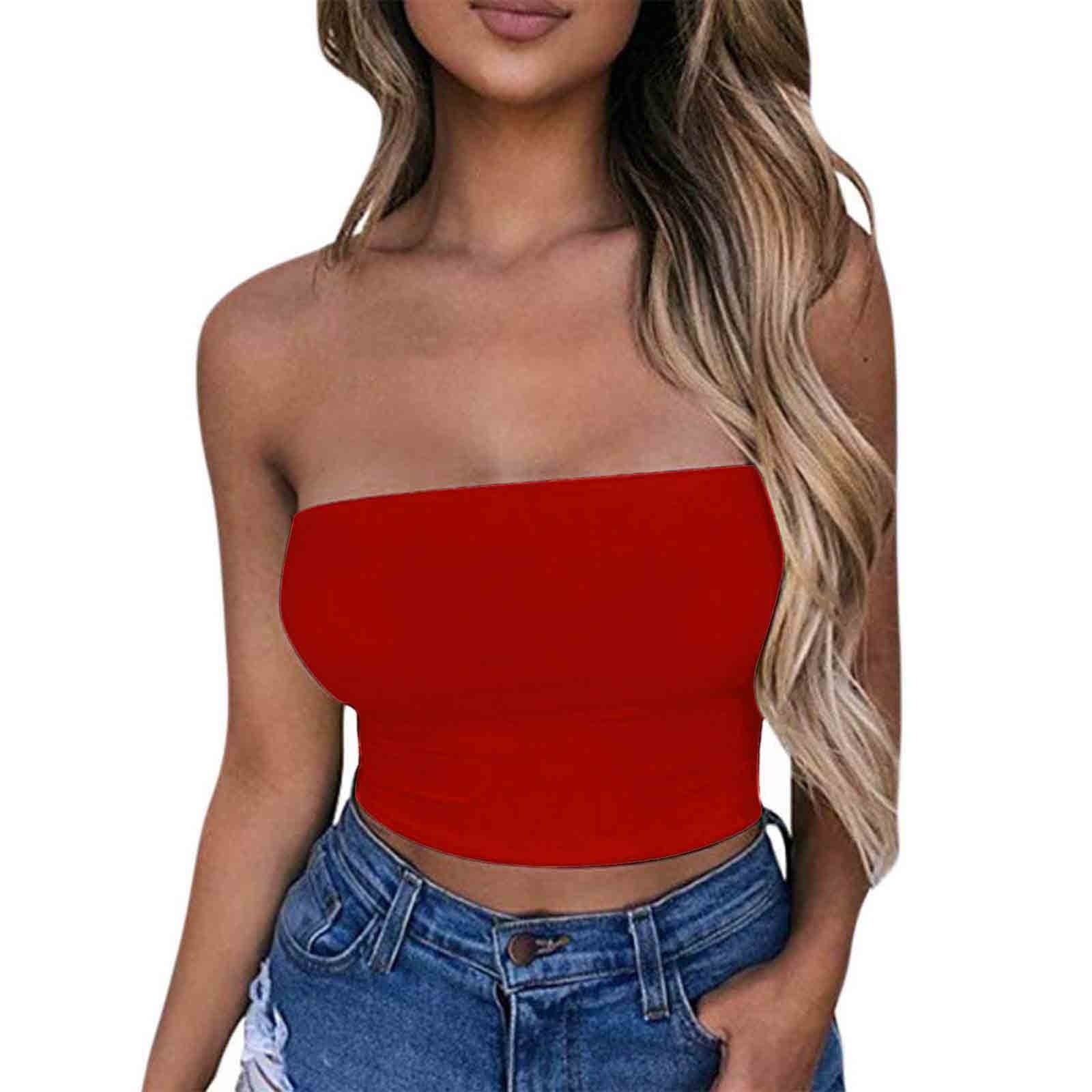 トップス BADBLOOD Tube Top red 71bxdc5DGrL._UY1000_.jpg