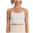 thumbnail image 1 of AherBiu Womens Workout Tank Tops with Built in Bra Cropped Athletic Gym Tops Square Neck Spaghetti Strap Activewear Tshirt, 1 of 5