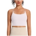 thumbnail image 1 of AherBiu Womens Workout Tank Tops with Built in Bra Cropped Athletic Gym Tops Square Neck Spaghetti Strap Activewear Tshirt, 1 of 5