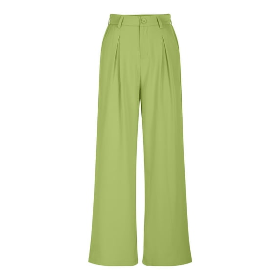 AherBiu Work Pants for Women Business Casual High Waisted Straight Leg Office Ladies Formal Trousers