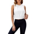 thumbnail image 1 of AherBiu Workout Tank Tops for Women Cropped Sleeveless Side Slit Activewear Cami Shirts Comfy Tees, 1 of 7