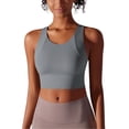 thumbnail image 1 of AherBiu Workout Tank Tops for Women Cropped Sports Bra Camisole Shirt Racerback Wide Strap Athletic Tanks, 1 of 9