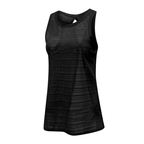 AherBiu Workout Tank Tops for Women Lightweight See-Through Cutout Back Sleeveless Summer Casual Tshirts