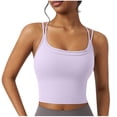 thumbnail image 1 of AherBiu Workout Tank Tops for Women Low Cut Cowl Neck Crossover Racerback Cropped Athletic Tshirt with Built in Bra, 1 of 6