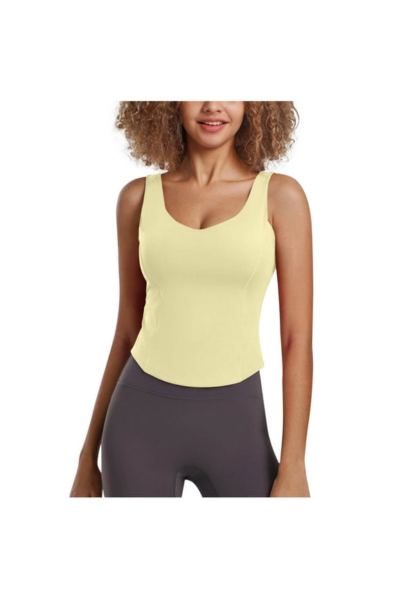 Workout Tank Tops for Women Scoop Neck Low Cut Sleeveless Activewear Athletic Camisole Shirts