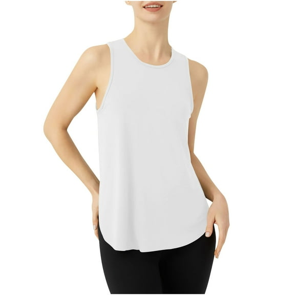 AherBiu Workout Tank Tops for Women Side Wrap Slit Crewneck Yoga Camisole Tops Sleeveless Lightweight Shirts