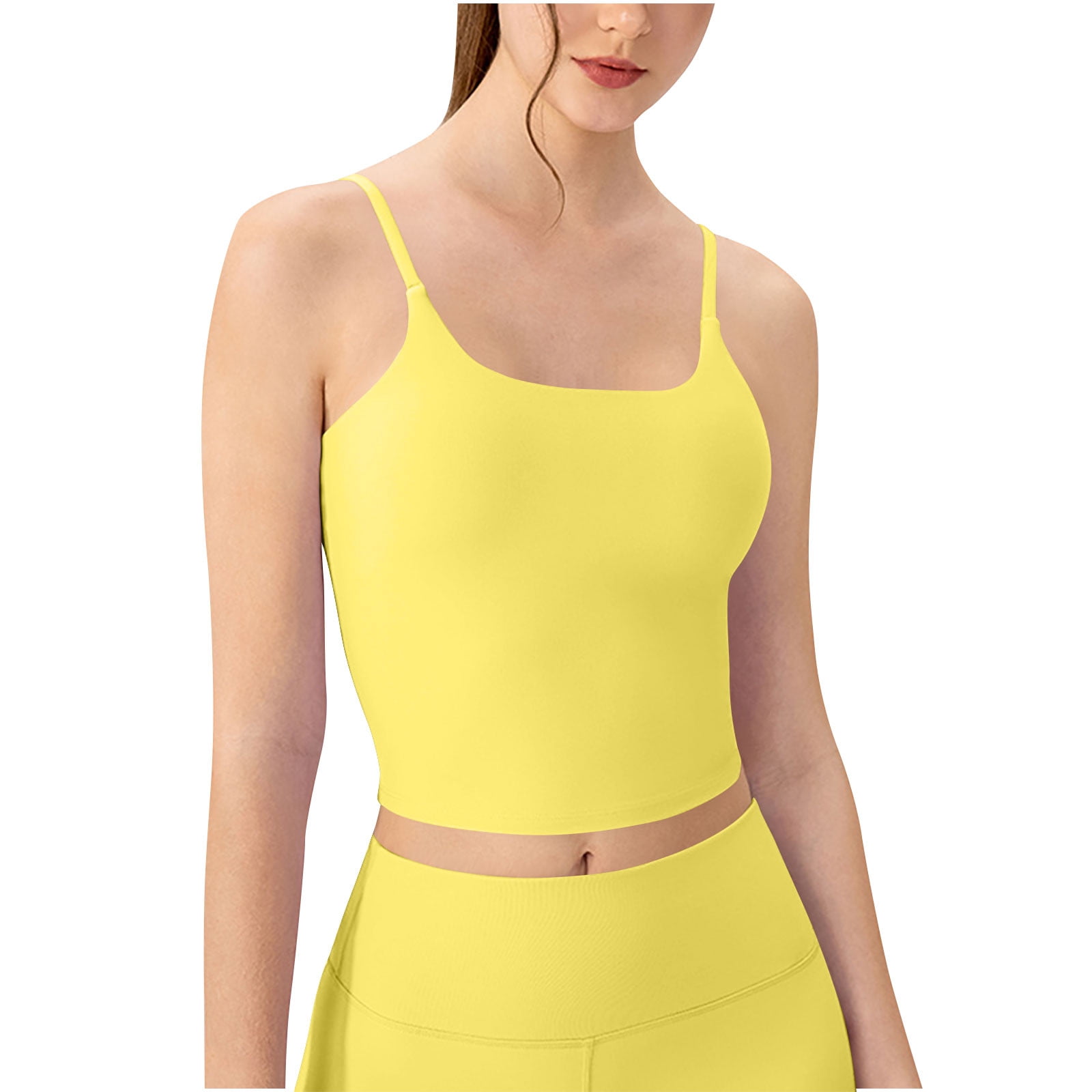 Workout Tank Tops for Women Yoga Tops with Built in Bra Cropped Stretchy Activewear Cami Shirts