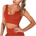thumbnail image 1 of AherBiu Workout Tops for Women Crop Tank Tops Ribbed Wireless Stretchy Yoga Cami Sports Bras Bralettes, 1 of 4