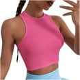 thumbnail image 1 of AherBiu Workout Tops for Women Cropped Ribbed Sports Bra Tank Top Sleeveless Athletic Cami Shirt, 1 of 7