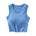 thumbnail image 1 of AherBiu Workout Tops for Women Cropped Yoga Tank Top with Built in Bra Stretch Slim Fitted Crewneck Sleeveless Cute Shirt, 1 of 7