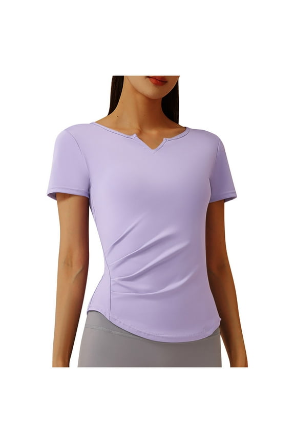Workout Tops for Women Lightweight Quick-Dry Short Sleeve Slim Fitted Athletic T Shirts Activewear Tees