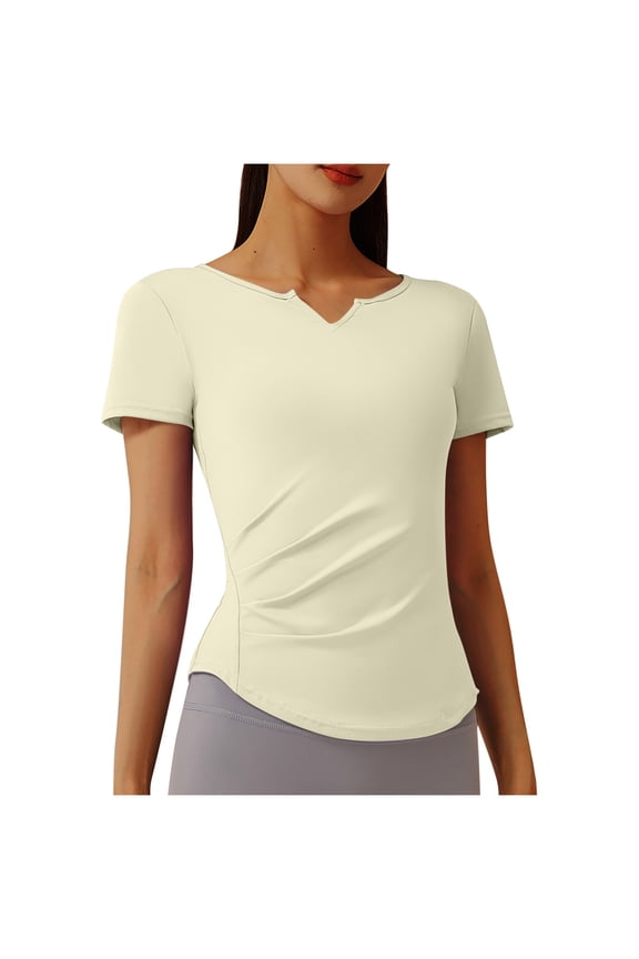 Workout Tops for Women Lightweight Quick-Dry Short Sleeve Slim Fitted Athletic T Shirts Activewear Tees