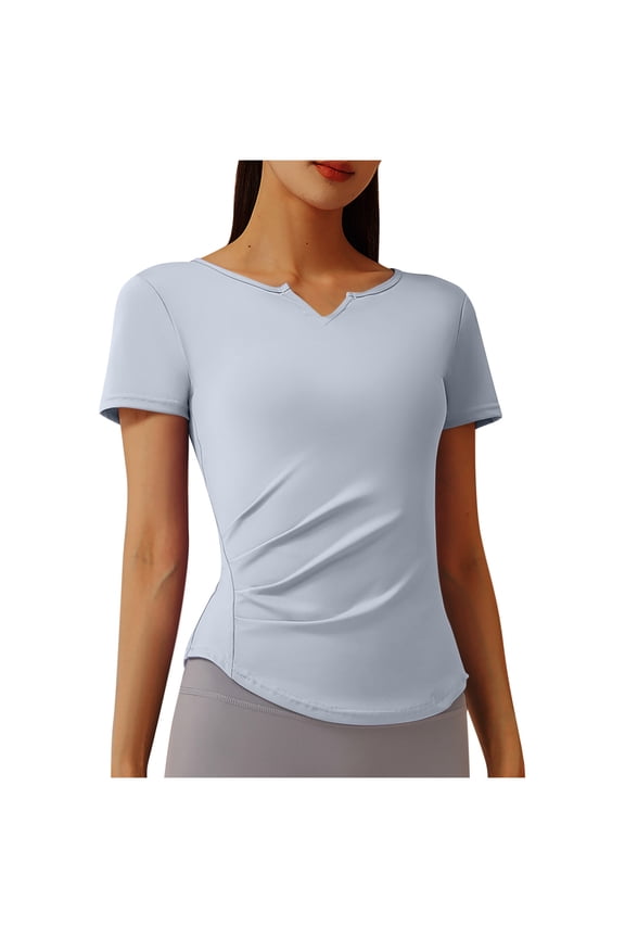 Workout Tops for Women Lightweight Quick-Dry Short Sleeve Slim Fitted Athletic T Shirts Activewear Tees