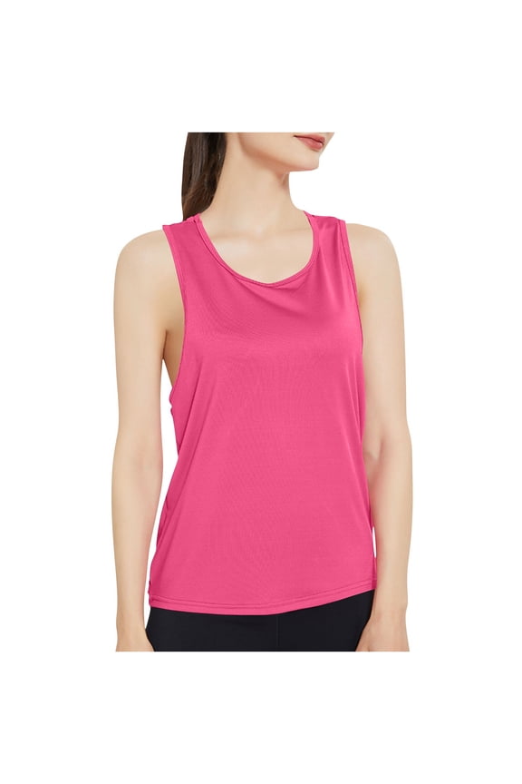Workout Tops for Women Lightweight Quick-Dry Sleeveless Athletic Tank Tops Racerback Crewneck Summer Camisole Tshirt