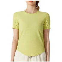 AherBiu Workout Tops for Women Quick-Dry Athletic Tees Crewneck Short Sleeve Lightweight Yoga Top Tshirts