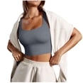 thumbnail image 1 of AherBiu Workout Tops for Women Ribbed Cropped Yoga Tank Tops Stretchy Slim Sleeveless Top Tee Shirts, 1 of 6