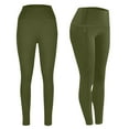 thumbnail image 1 of AherBiu Yoga Leggings for Women Fleece Lined Bottom Legging Pants High Waisted Trousers with Pockets, 1 of 7