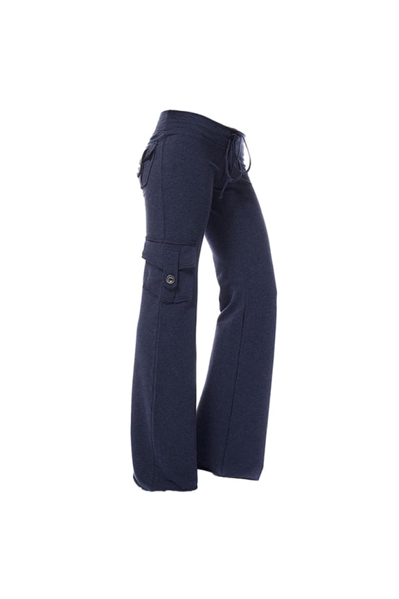 Yoga Pants for Women Bootcut Workout Gym Pants Drawstring Waist Plus Size Trousers with Pockets