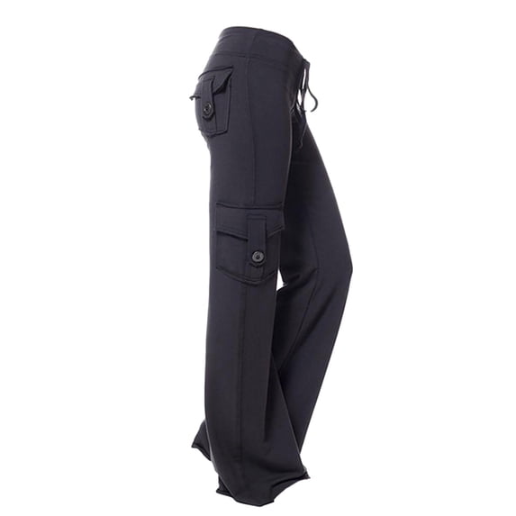 AherBiu Yoga Pants for Women Bootcut Workout Gym Pants Drawstring Waist Plus Size Trousers with Pockets