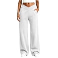thumbnail image 1 of AherBiu Yoga Pants for Women Crossover Waisted Straight Wide Leg Baggy Loose Fitted Athletic Workout Pants with Pockets, 1 of 7