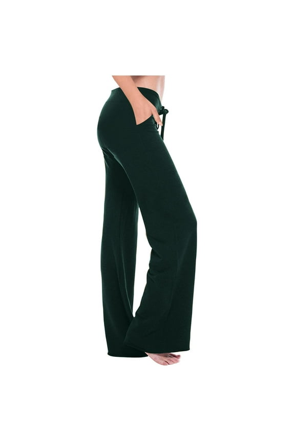 Yoga Pants for Women Drawstring Low Waisted Straight Leg Stretchy Cargo Pants with Pockets