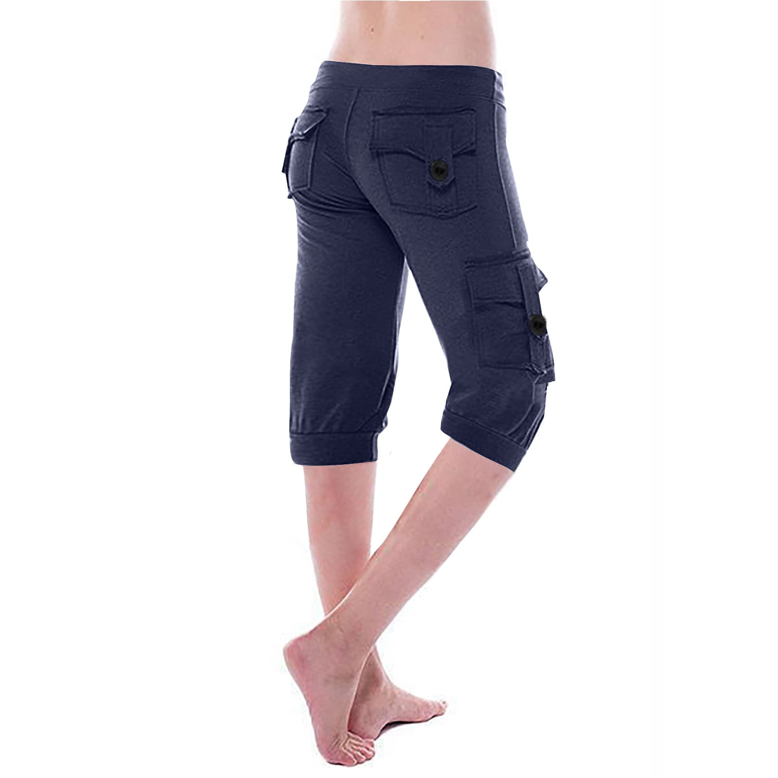 AherBiu Yoga Pants for Women Knee Length High Waisted Stretchy Comfy ...