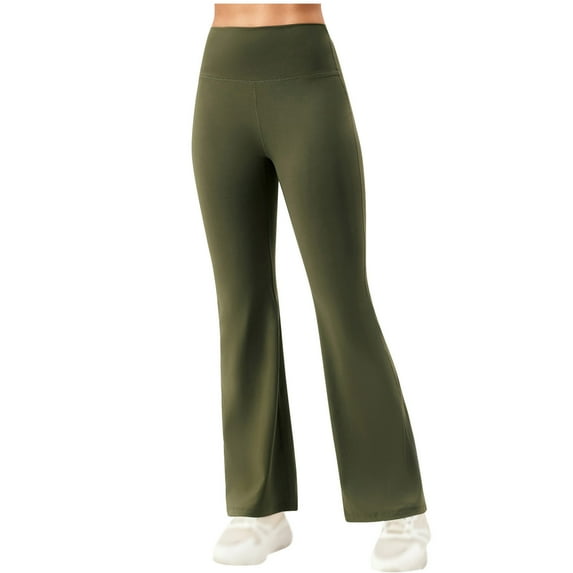 AherBiu Yoga Pants for Women Micro-Flare Leggings Athletic Workout High Waisted Bell Bottom Trousers Activewear