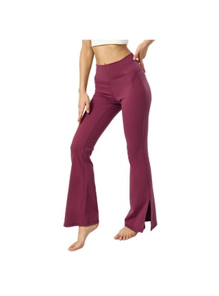 KINPLE Women's Bootcut Yoga Pants with Pockets Tummy Control Workout Print  Pants High Waisted Flare Leggings 