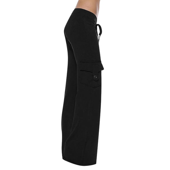 AherBiu Yoga Pants for Women Straight Leg Drawstring Waisted Stretch Loungewear Athletic Pants with 2 Pockets