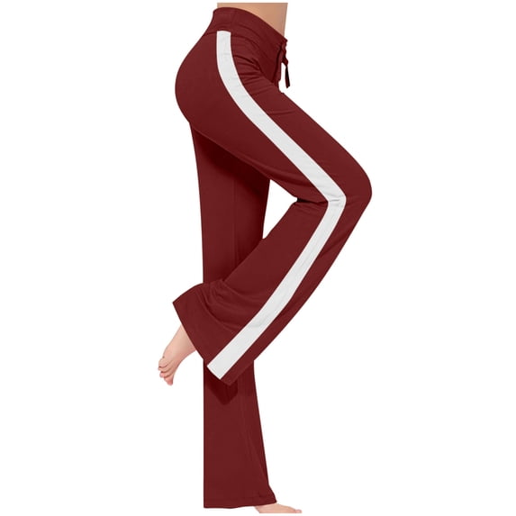AherBiu Yoga Pants for Women Stretchy Comfy Straight Leg Pajama Pants High Waisted Drawstring Atheltic Pants