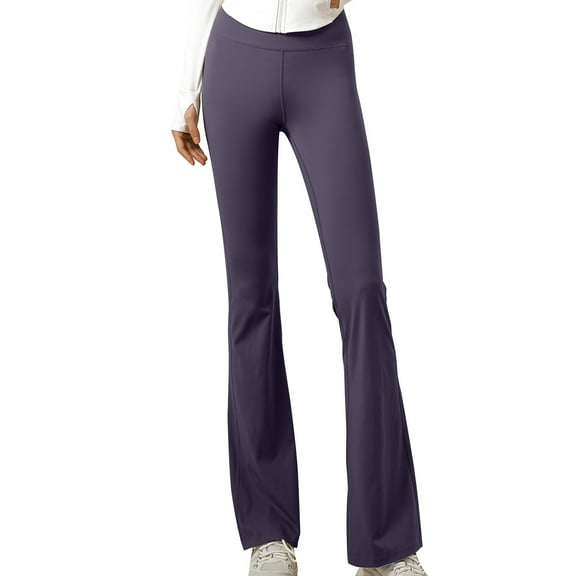 AherBiu Yoga Pants for Women Stretchy Workout Flare Pants High Waisted Gym Athletic Bell Bottom Trousers