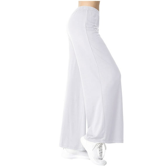 AherBiu Yoga Pants for Women Wide Leg Flowy Comfy Workout Pants Elastic High Waisted Loungewear Trousers